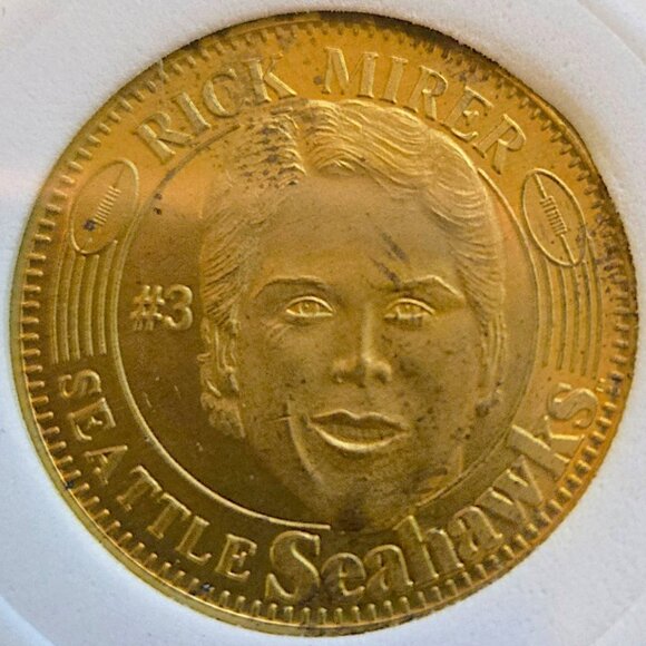 Rick Mirer #3 Seattle Seahawks 1996 Pinnacle QB Club Vintage NFL Coin - Picture 4 of 4